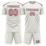 Custom White Light Pink Soccer Jersey