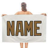 Custom White Khaki Beach Towel