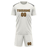 Custom White Khaki Soccer Jersey
