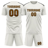 Custom White Khaki Soccer Jersey