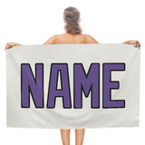 Custom White Light Purple Beach Towel