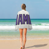 Custom White Light Purple Beach Towel