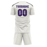 Custom White Light Purple Soccer Jersey