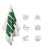 Custom White Emerald Green Beach Towel
