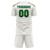 Custom White Emerald Green Soccer Jersey