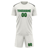 Custom White Emerald Green Soccer Jersey