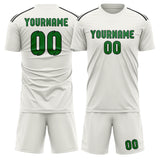 Custom White Emerald Green Soccer Jersey