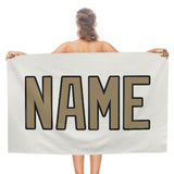 Custom White Light Khaki Beach Towel