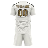 Custom White Light Khaki Soccer Jersey
