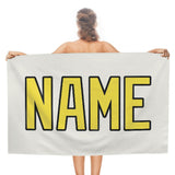 Custom White Light Yellow Beach Towel