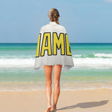Custom White Light Yellow Beach Towel