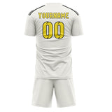 Custom White Light Yellow Soccer Jersey