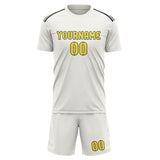 Custom White Light Yellow Soccer Jersey