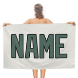 Custom White Blue Green Beach Towel