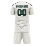 Custom White Blue Green Soccer Jersey