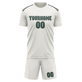 Custom White Blue Green Soccer Jersey