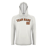 Custom White Orange UV-Hoodie