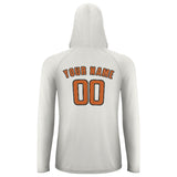 Custom White Orange UV-Hoodie