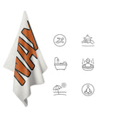 Custom White Orange Beach Towel