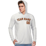 Custom White Orange UV-Hoodie