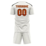 Custom White Orange Soccer Jersey
