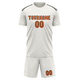 Custom White Orange Soccer Jersey