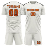 Custom White Orange Soccer Jersey