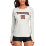 Custom White Copper Rose Women's Long-Sleeve Shirt