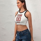 Custom White Copper Rose Sleeveless Tank Top