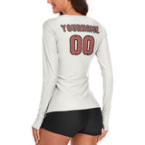 Custom White Copper Rose Women's Long-Sleeve Shirt