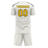 Custom White Gold Soccer Jersey