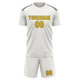 Custom White Gold Soccer Jersey