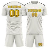 Custom White Gold Soccer Jersey