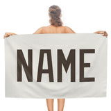 Custom White Brown Beach Towel