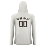 Custom White Brown UV-Hoodie
