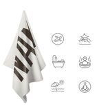 Custom White Brown Beach Towel