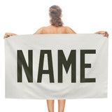 Custom White Olive Beach Towel
