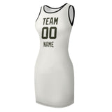 Custom White Olive Sleeveless Vest Dress