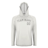 Custom White Gray UV-Hoodie