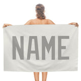 Custom White Gray Beach Towel