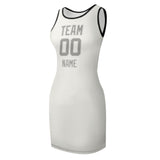 Custom White Gray Sleeveless Vest Dress