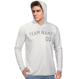 Custom White Gray UV-Hoodie