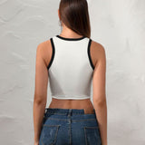 Custom White Gray Sleeveless Tank Top
