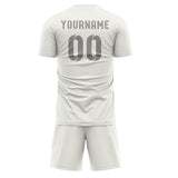Custom White Gray Soccer Jersey