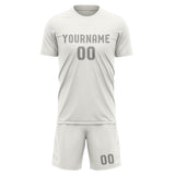 Custom White Gray Soccer Jersey