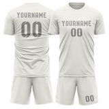 Custom White Gray Soccer Jersey