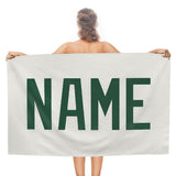 Custom White Green Beach Towel