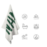 Custom White Green Beach Towel
