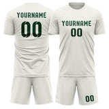 Custom White Green Soccer Jersey
