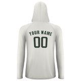 Custom White Dark Green UV-Hoodie